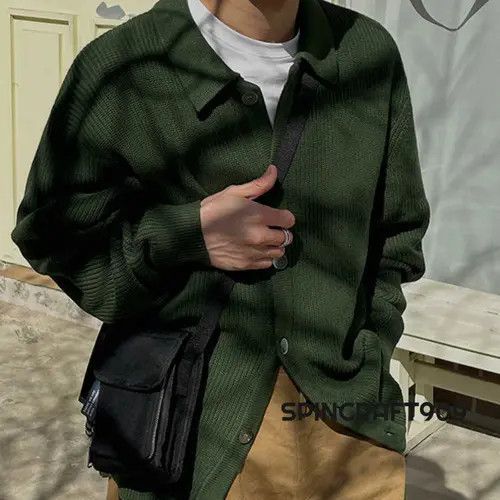 VIBE Green Button Up Knit Cardigan Sweater Size US L / EU 52-54 / 3 - 5 Thumbnail