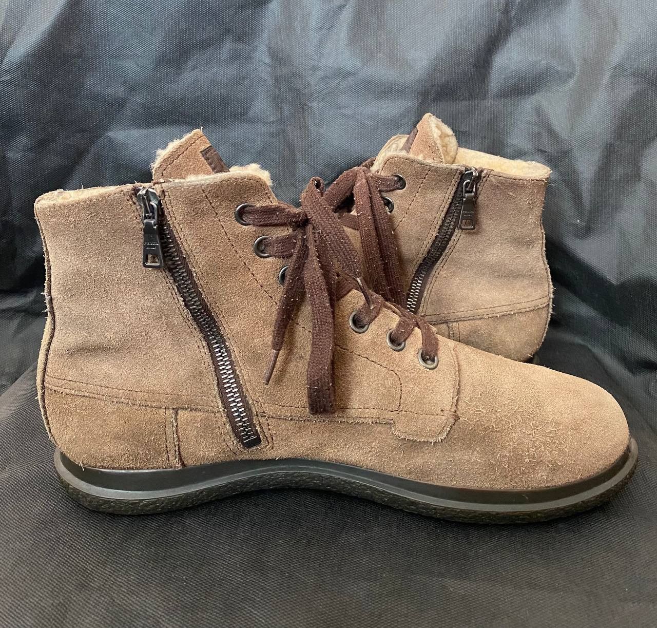 Prada 🔥 PRADA Men Brown Zip Winter Boots Sz. UK 6.5 US 7.5 EU 40.5 Size US 7.5 / EU 40-41 - 6 Thumbnail