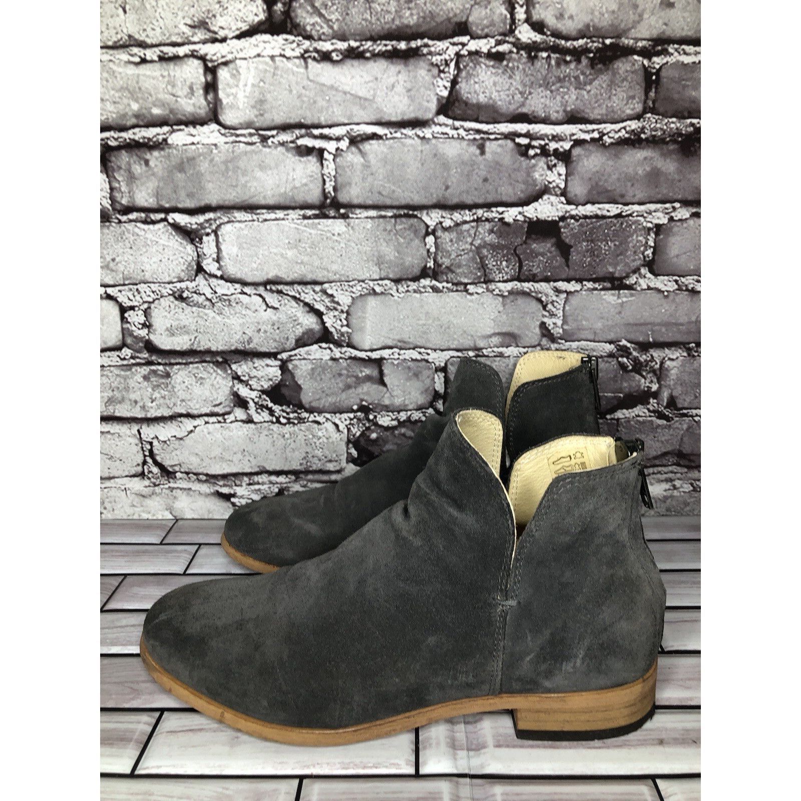 Shoe The Bear Shoe The Bear Dark Grey Suede Casual Back Zip Heel Boots Wom Size US 10.5 / IT 40.5 - 10 Thumbnail