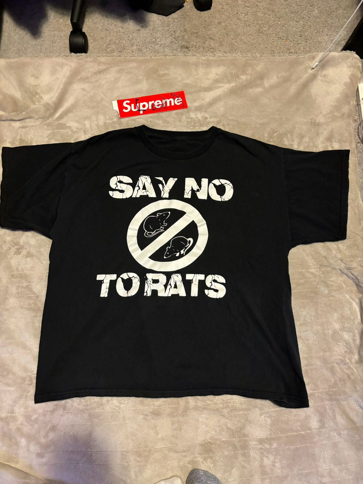 image of Vintage Oversized Rats T-Shirt in Black, Men's (Size XL)