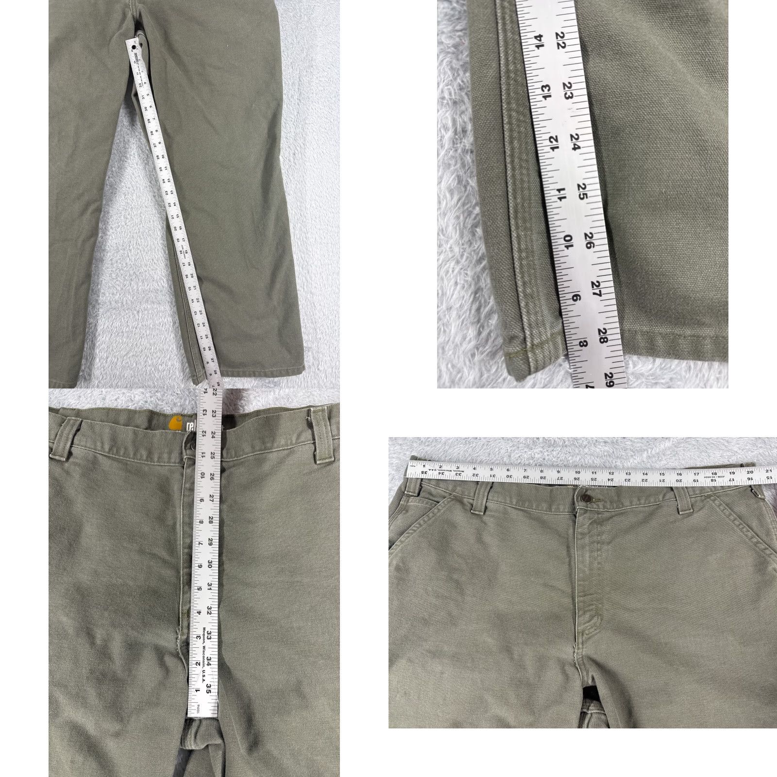 Carhartt Carhartt Pants Men 42 Green Washed Duck Relaxed-Fit Dungaree 100% Cotton Cargo Size US 42 / EU 58 - 8 Thumbnail