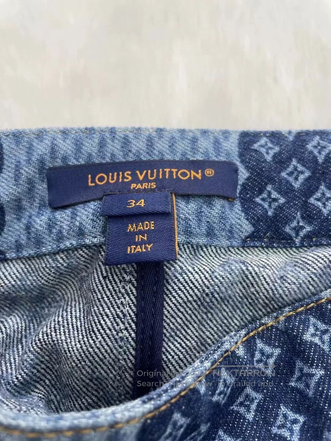 Louis Vuitton Louis Vuitton SS24 Checked A-Line Denim Skirt. Size 33" - 5 Thumbnail