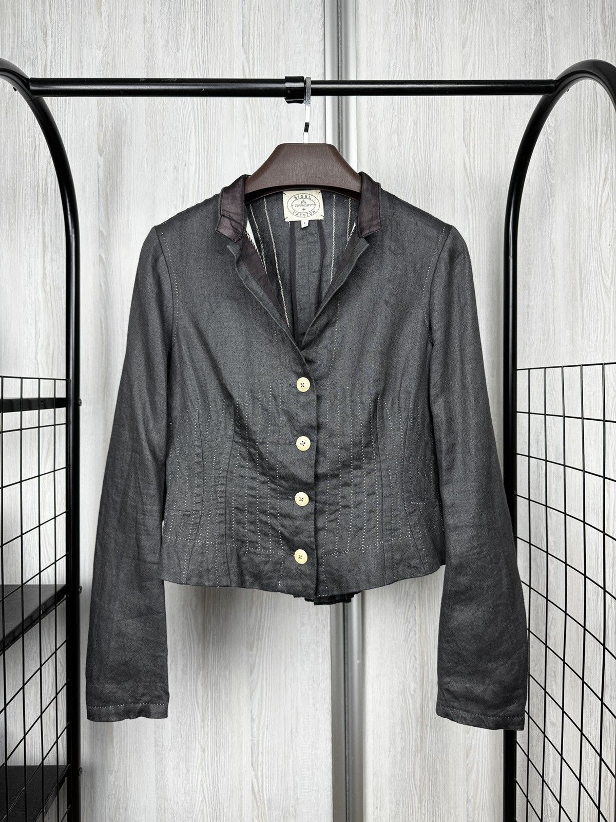 Other Nigel Preston Tercey Linen Cotton grey blazer jacket size L Size L / US 10 / IT 46 - 1 Thumbnail