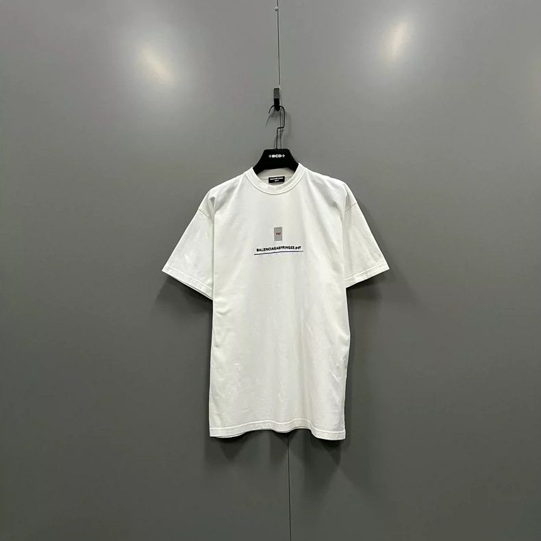 Balenciaga Balenciaga White Logo Letter Print Short Sleeve Size US S / EU 44-46 / 1 - 1 Thumbnail