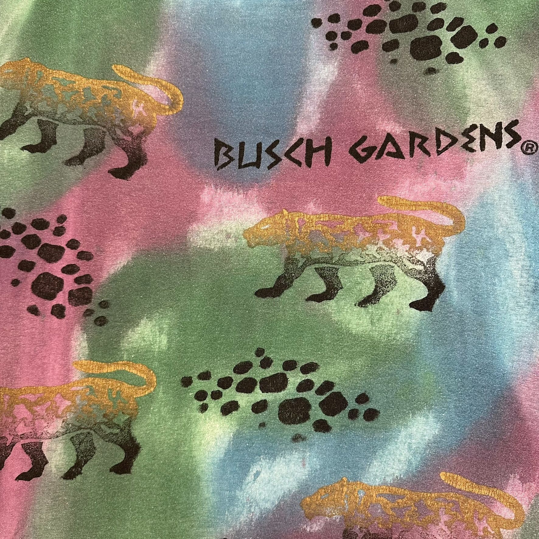 Vintage Vintage 90s Busch Gardens T-Shirt Tie Dye Jaguar Nature Tee Size US L / EU 52-54 / 3 - 2 Thumbnail