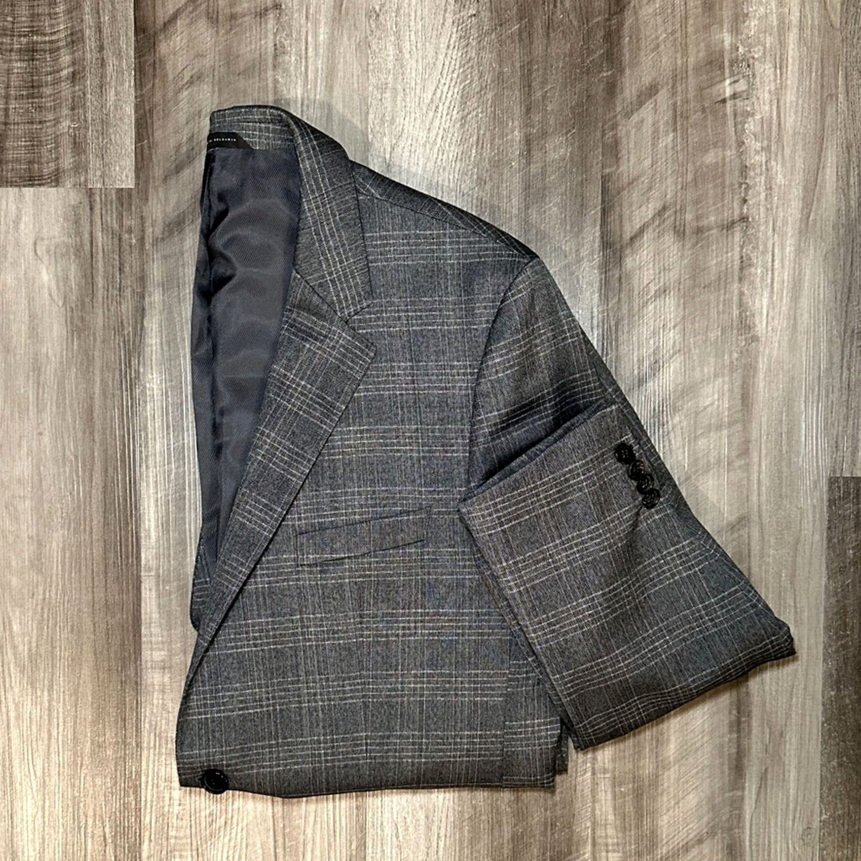 Hugo Boss HUGO BOSS The James Tesse Lanificio Biella Plaid Sport Coat - 42R, Gray, Wool, Men's 42R, 2 Piece, Preowned Size US XS / EU 42 / 0 - 2 Thumbnail