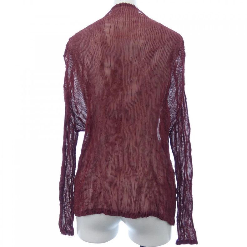Issey Miyake Issey Miyake See-through dark red wicker zipper cardigan Size M / US 6-8 / IT 42-44 - 2 Thumbnail