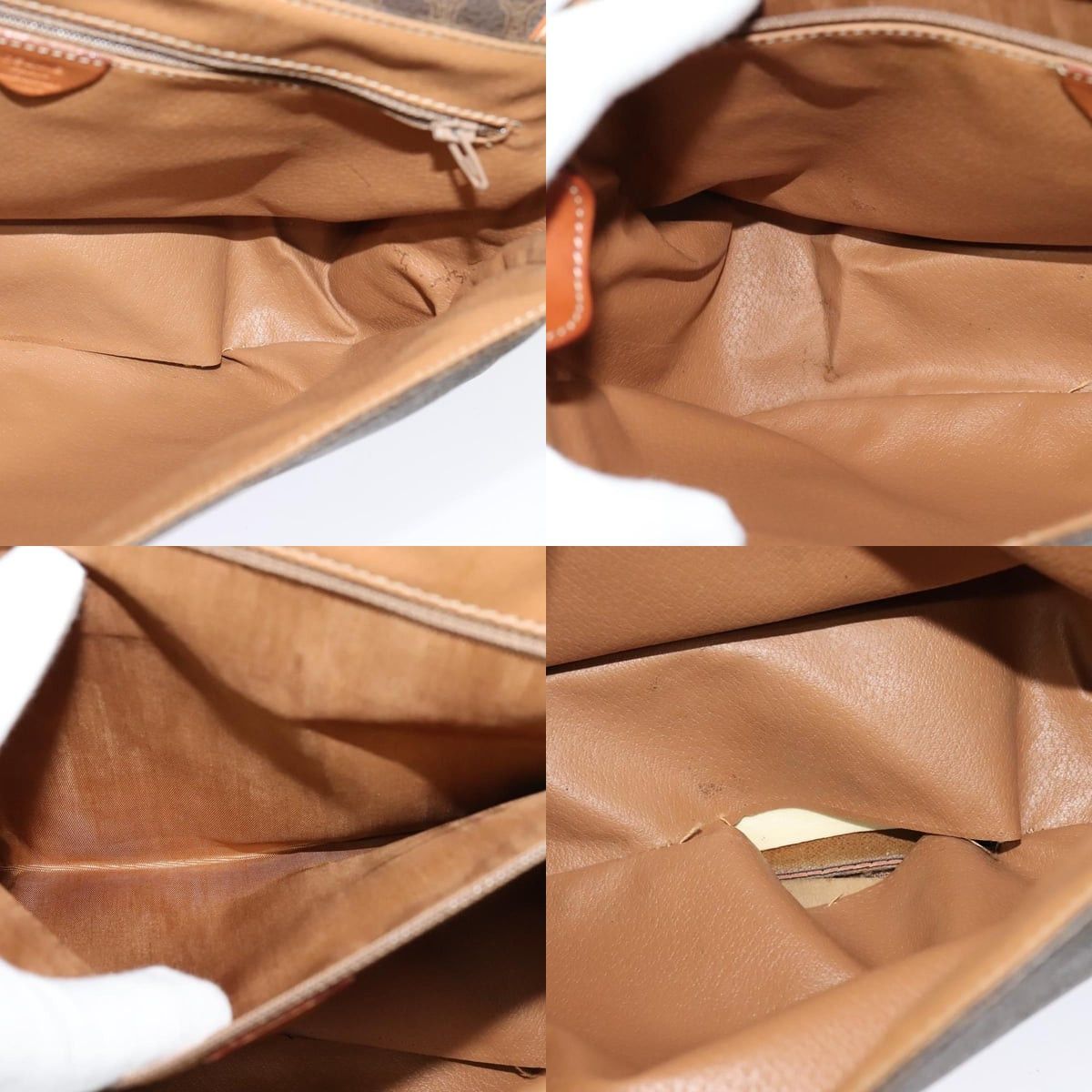 Celine CELINE Macadam Canvas Shoulder Bag Pvc Leather Brown Gold Size ONE SIZE - 12 Thumbnail