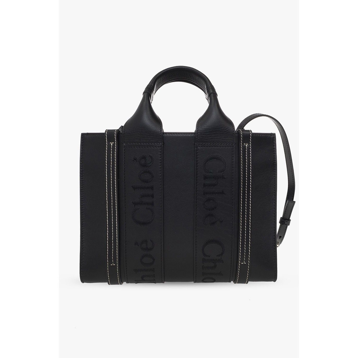 Chloe Chloe Small Tote Black Grained Leather Top Handle Bag New & Size ONE SIZE - 2 Thumbnail