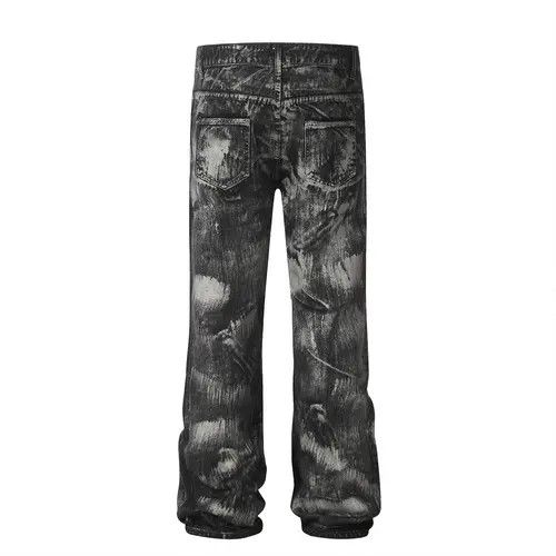 Other Men's zippered loose straight-leg punk dirty jeans Size US 32 / EU 48 - 3 Thumbnail
