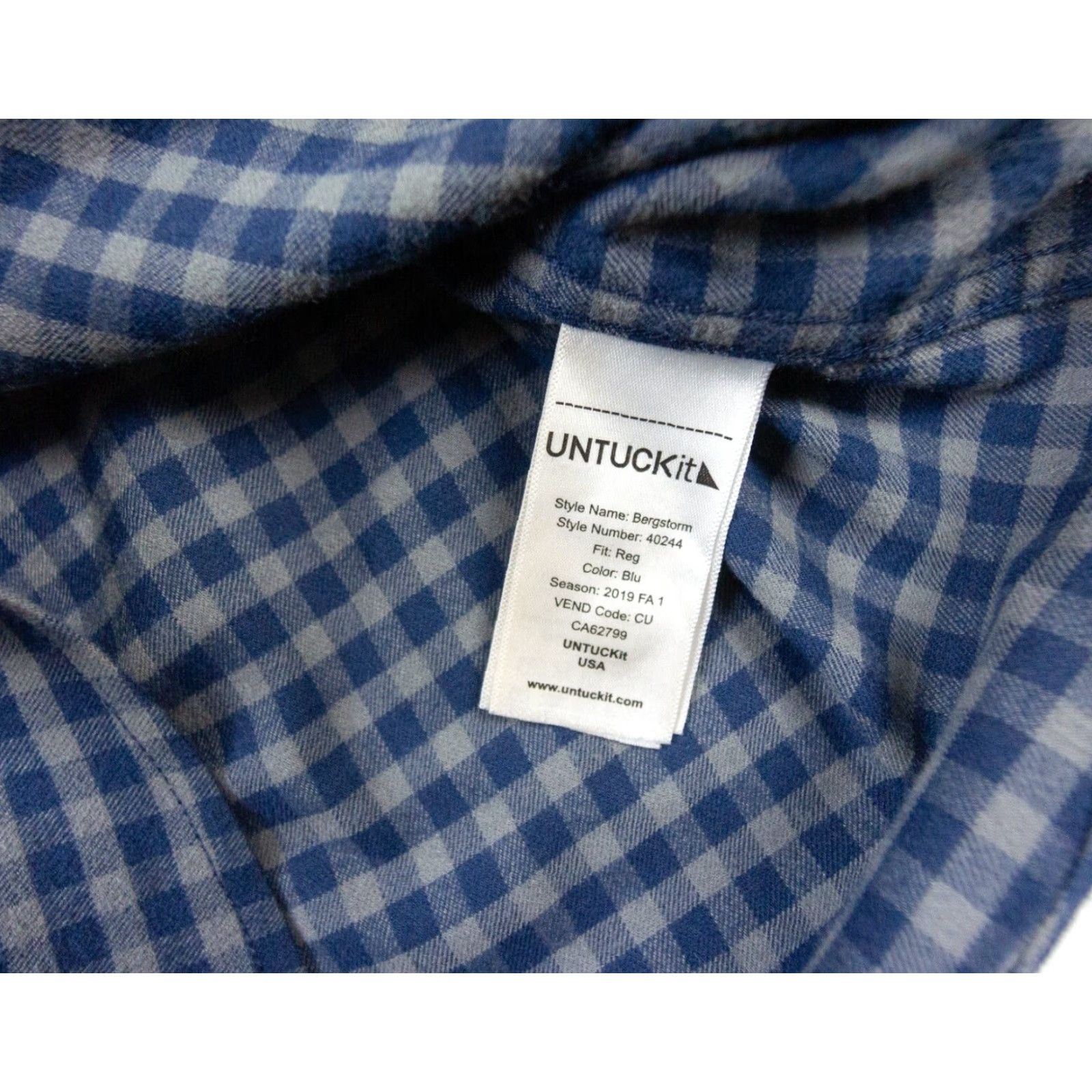 UNTUCKit UNTUCKit Shirt Men’s Bergstorm Long Sleeve Button Down Plaid Blue 2020s Preppy M Adult Medium Blue Men’s Size US M / EU 48-50 / 2 - 6 Thumbnail