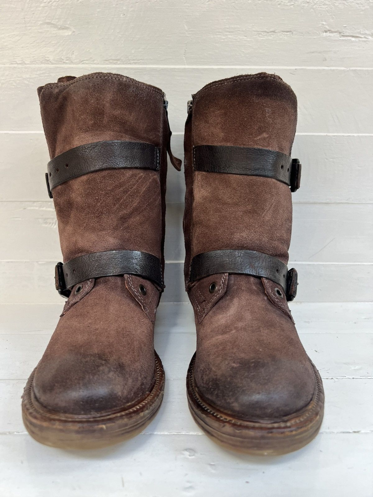 A.S.98 Airstep AS98 Brown Leather Boho Biker Ankle Boots Size EU 38 Size US 8 / IT 38 - 2 Thumbnail