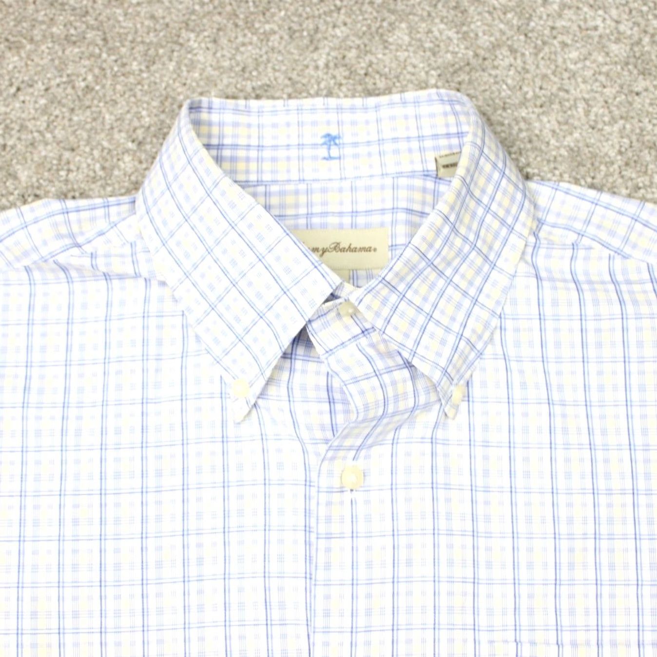 Tommy Bahama Tommy Bahama Dress Shirt Mens 17 36/37 Blue Yellow 100% Cotton Long Sleeve Button Down Collared Size US XL / EU 56 / 4 - 6 Thumbnail