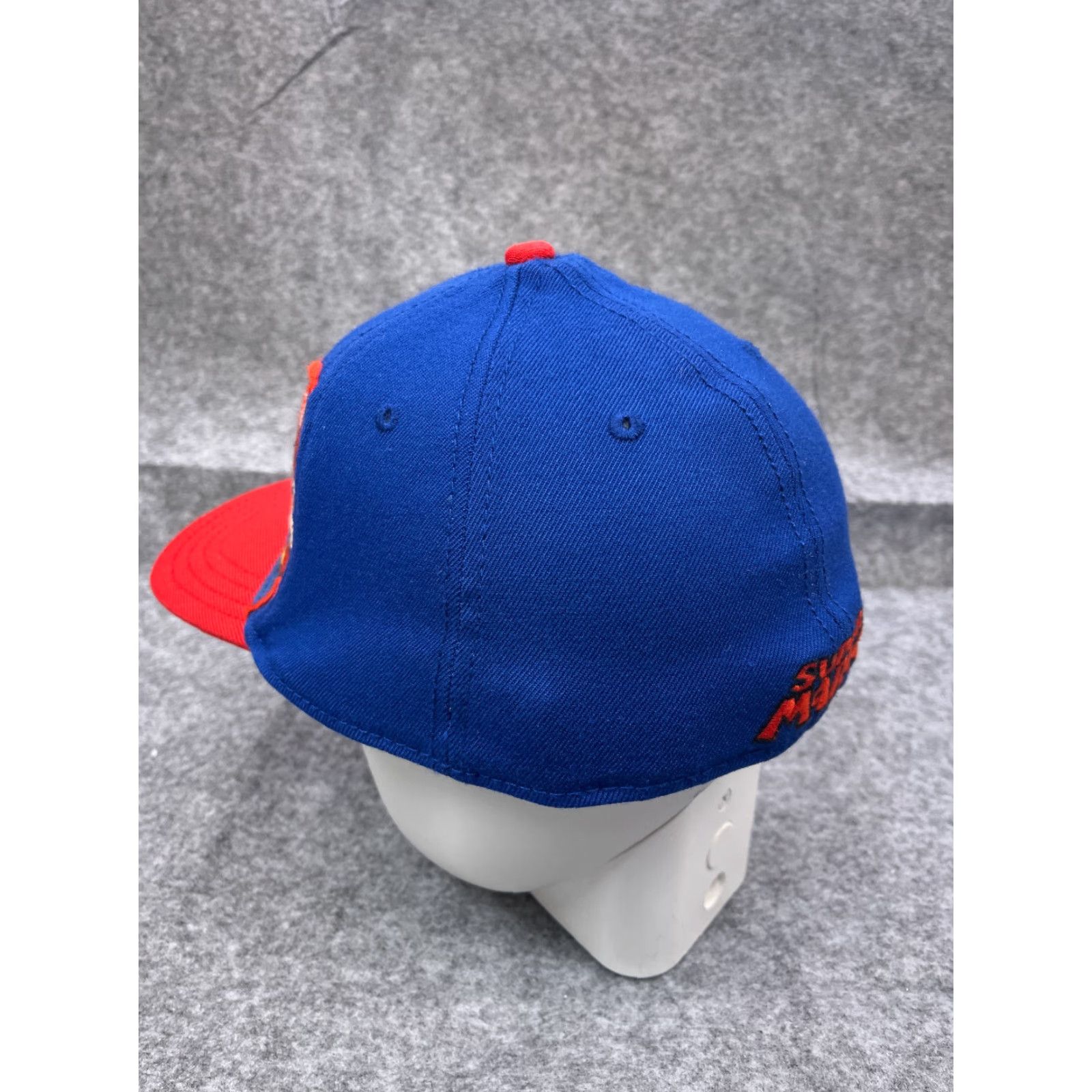 Vintage Bioworld Nintendo Super Marios Hat Cap Fitted Adult One Size Blue Acrylic Spandex Stretch Twill Baseball Cap Mens 90s Video Game Classic Theme cap Size ONE SIZE - 6 Thumbnail