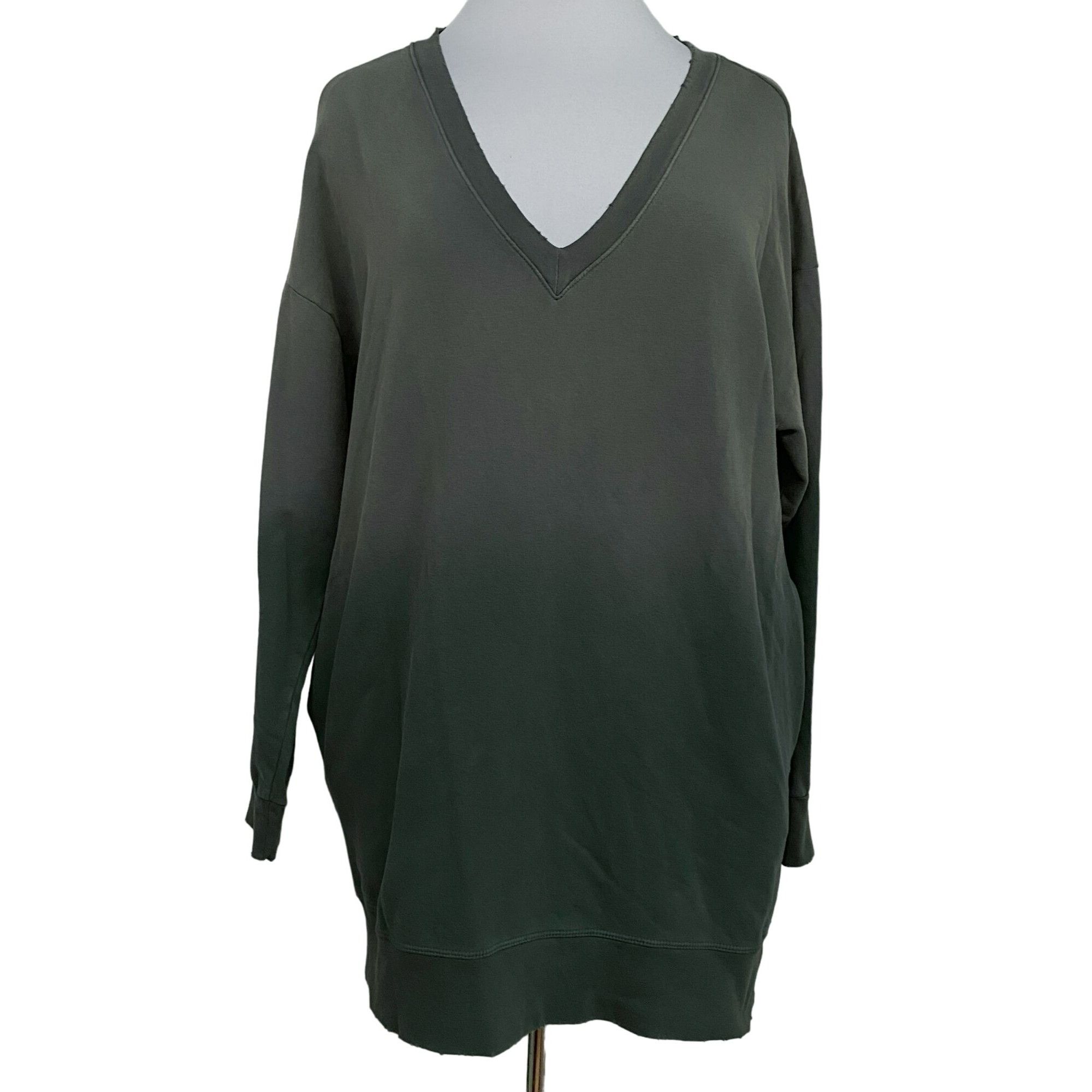 image of Electric Rose Electric & Rose Oversized Dark Ombre Green Kendall Sweatshir in Olive Ombre, Women's 