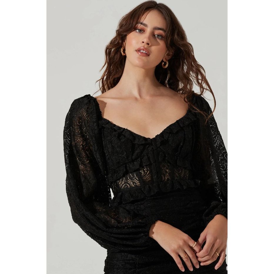 ASTR The Label NWT ASTR the Label Women's Black Lace Mini Dress Size XS Size XS / US 0-2 / IT 36-38 - 2 Thumbnail