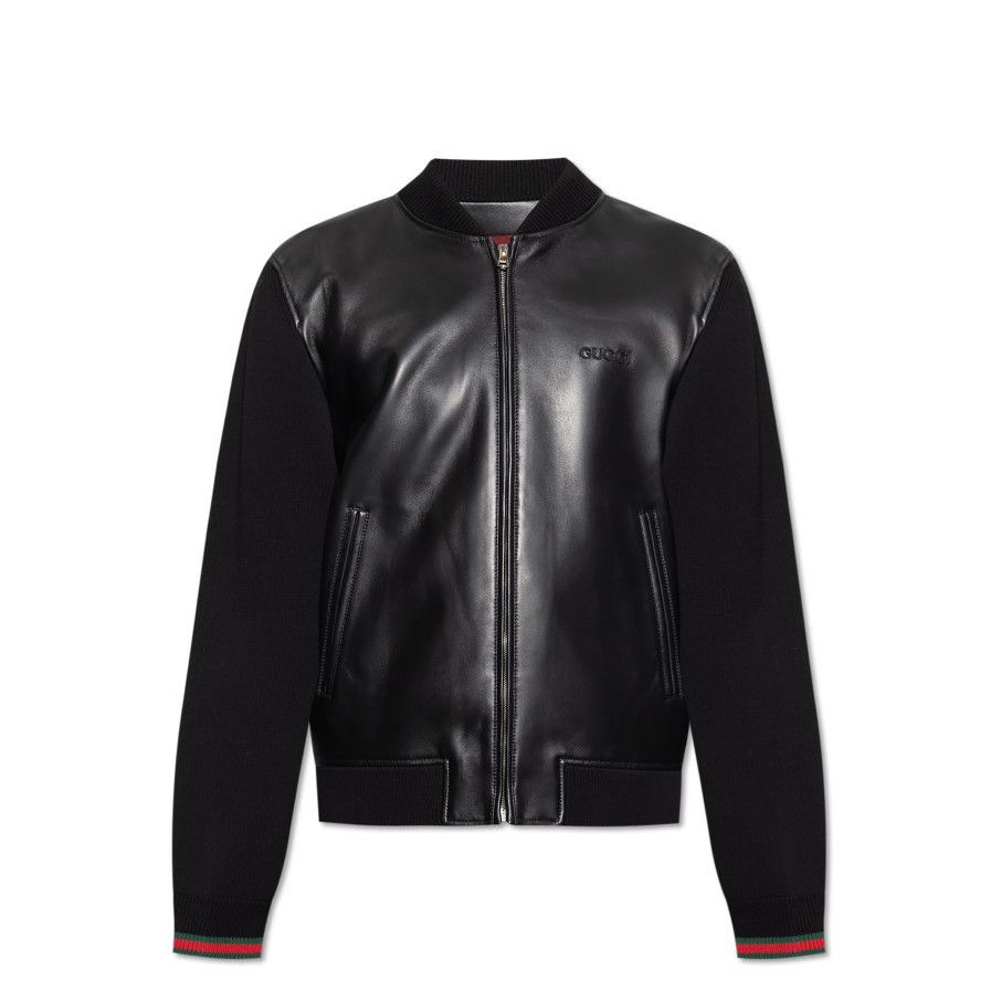 Gucci GUCCI Black Leather Jacket New & Authentic (Men's size:L;) Size US L / EU 52-54 / 3 - 1 Preview