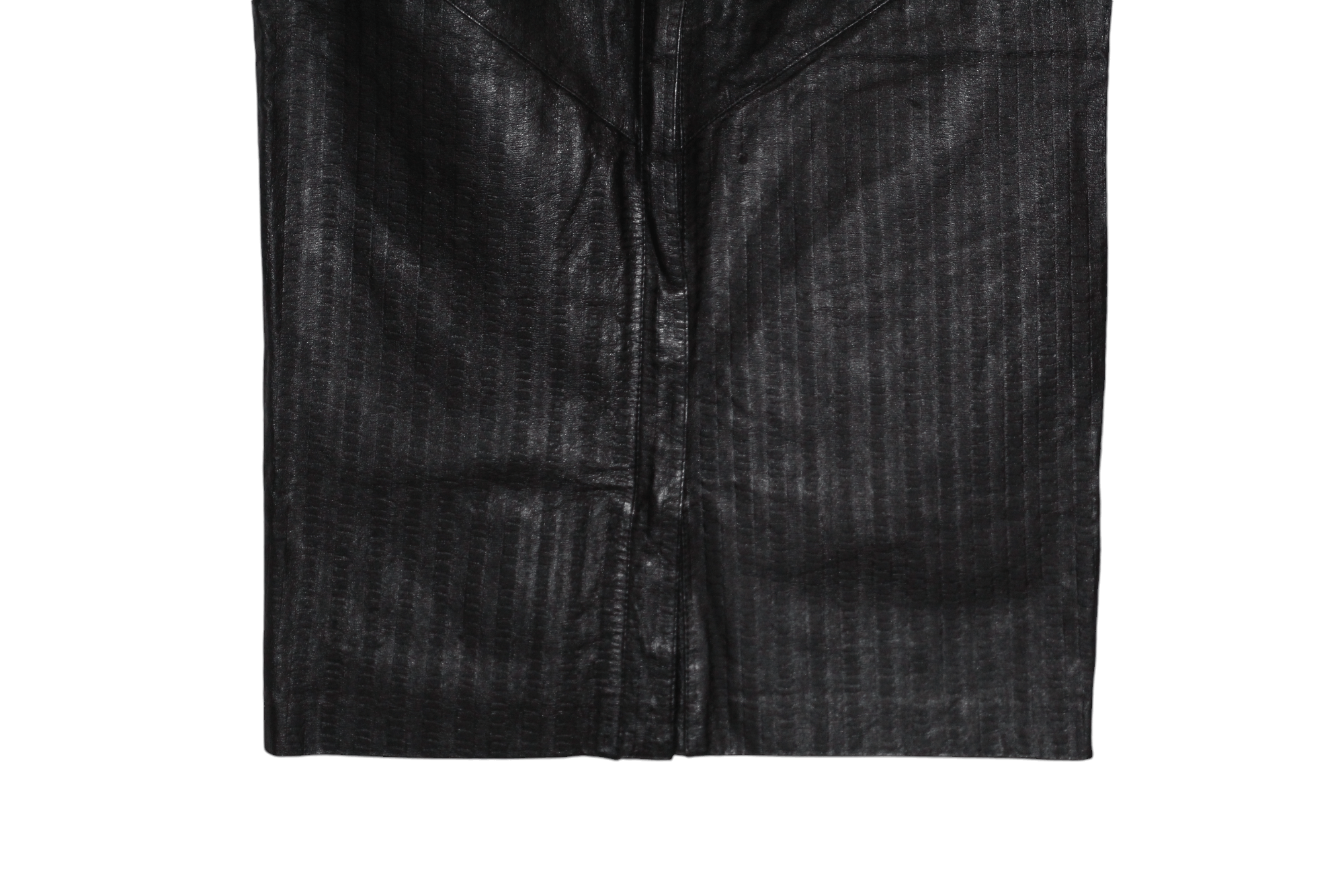 Genuine Leather RARE💥70's Giorgio Mobiani Leather Full zip pencil skirt Size 28" / US 6 / IT 42 - 6 Thumbnail