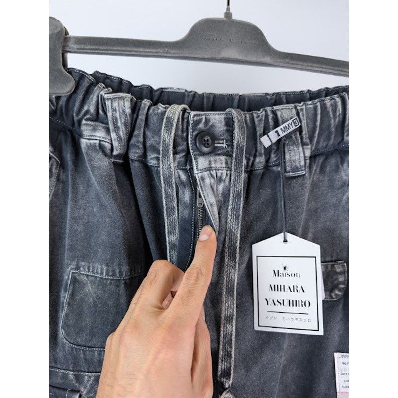 Maison MIHARA YASUHIRO o1rshd1 Repair Cargo Trousers Denim Pants in Black Size US 32 / EU 48 - 7 Thumbnail