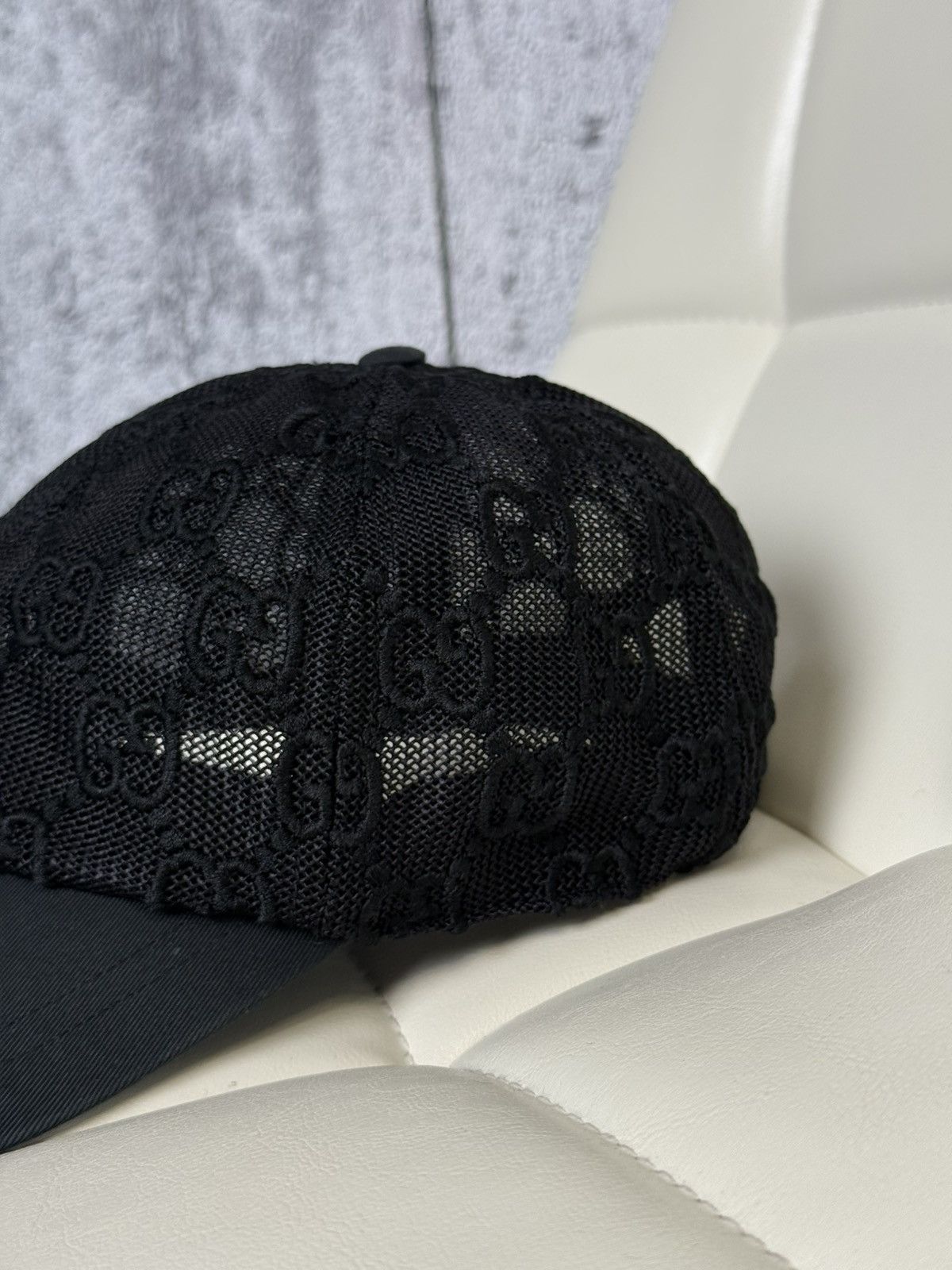 Gucci Gucci GG Monogram Mesh Baseball Cap Hat Black Adjustable Size ONE SIZE - 4 Thumbnail