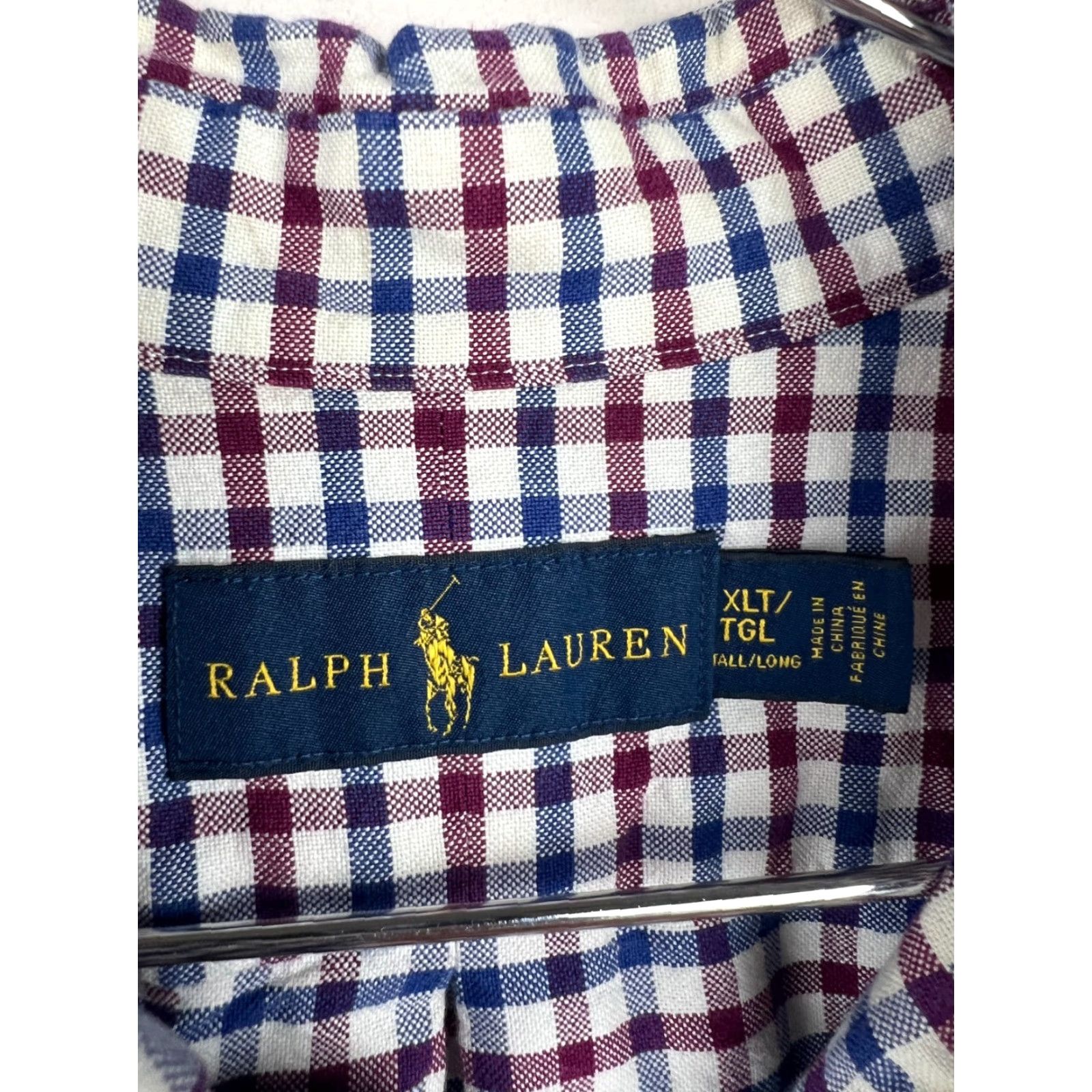 Ralph Lauren Ralph Lauren XLT Button-Down Shirt Men’s XLT Long Sleeve Plaid Check Blue Red Classic Fit Tall/Long Size US XL / EU 56 / 4 - 3 Thumbnail