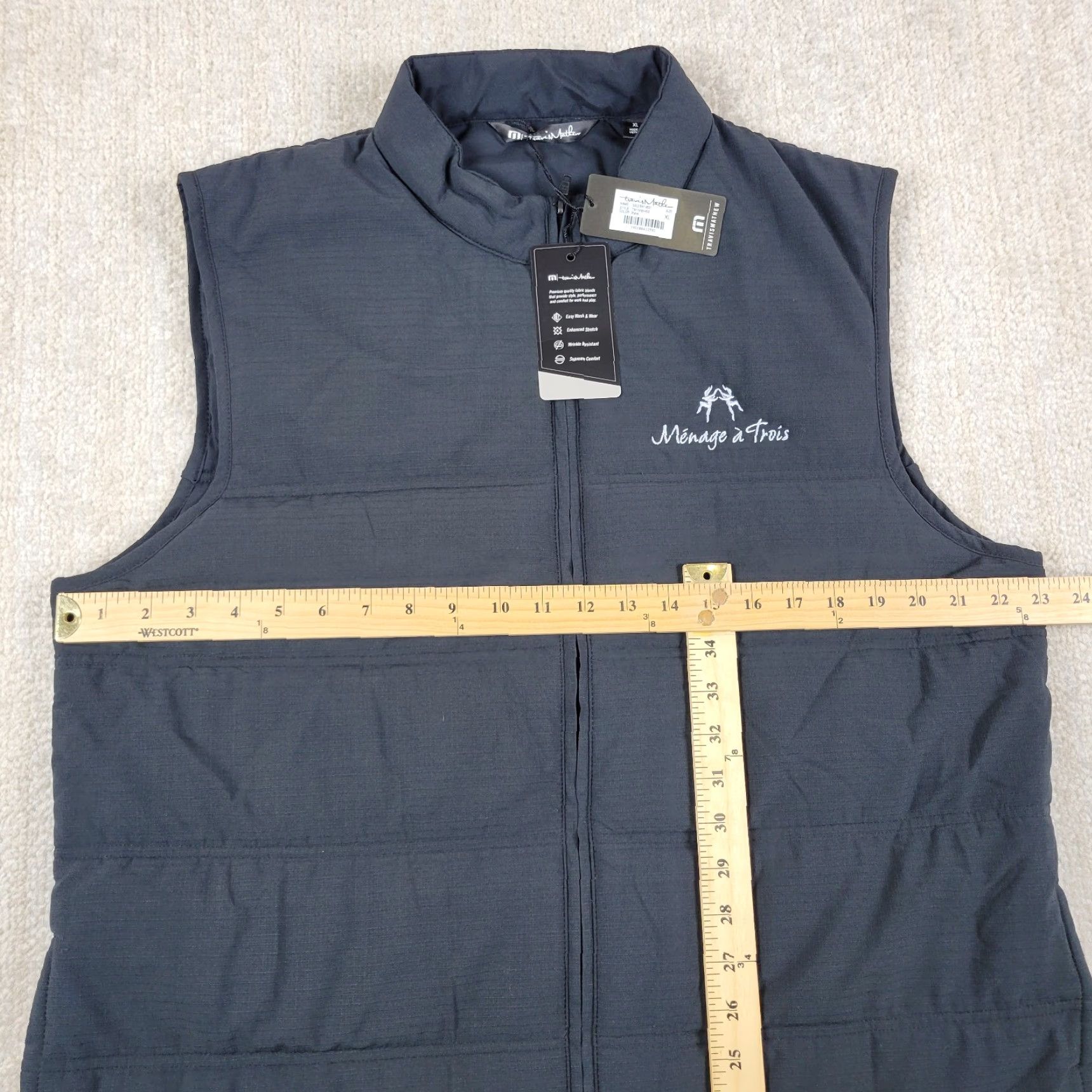 TravisMathew TRAVIS MATHEW Puffer Vest Mens XL Black Full Zip Golf Size US XL / EU 56 / 4 - 5 Thumbnail