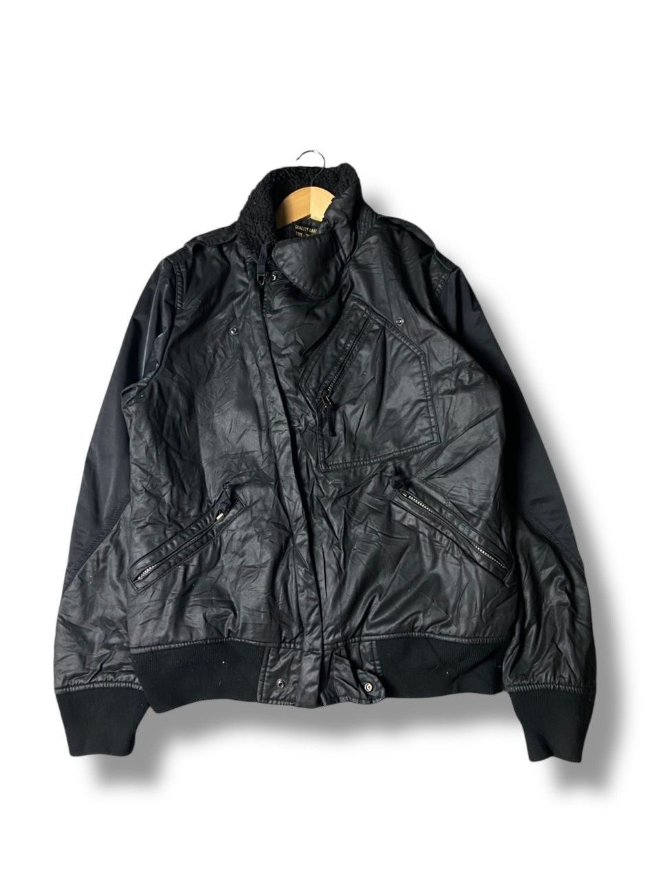 Uniqlo UNIQLO Quality Garment Double Collar Riders Jacket (158) Size US L / EU 52-54 / 3 - 1 Thumbnail