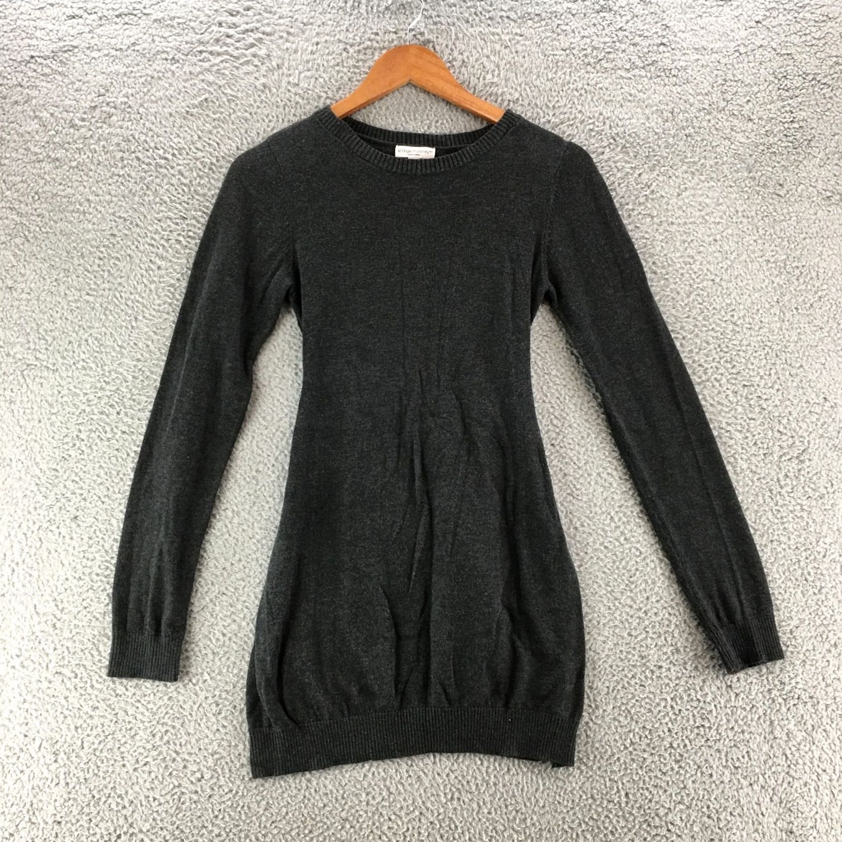 Vintage Liz Lange Maternity Long Sleeve Shirt Womens XS Grey Cotton Blend Pullover Knit Size XS / US 0-2 / IT 36-38 - 2 Thumbnail