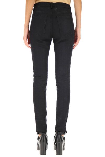 Saint Laurent Paris o1s1wg111124 Skinny-Fit Jeans in Used Stretch Denim Black Size 30" / US 8 / IT 44 - 3 Thumbnail