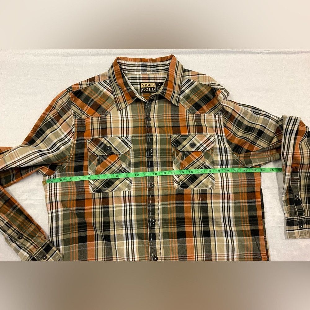 VIBE × Western Rise VIBES GOLD Western Yoke Brown Plaid Shirt Size US XL / EU 56 / 4 - 6 Thumbnail
