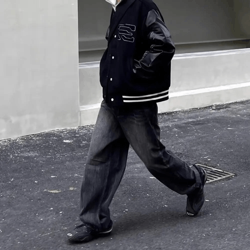 Japanese Brand × Vintage Dark Grey Washed Damage Baggy jeans y2k streetwear Size US 34 / EU 50 - 5 Thumbnail