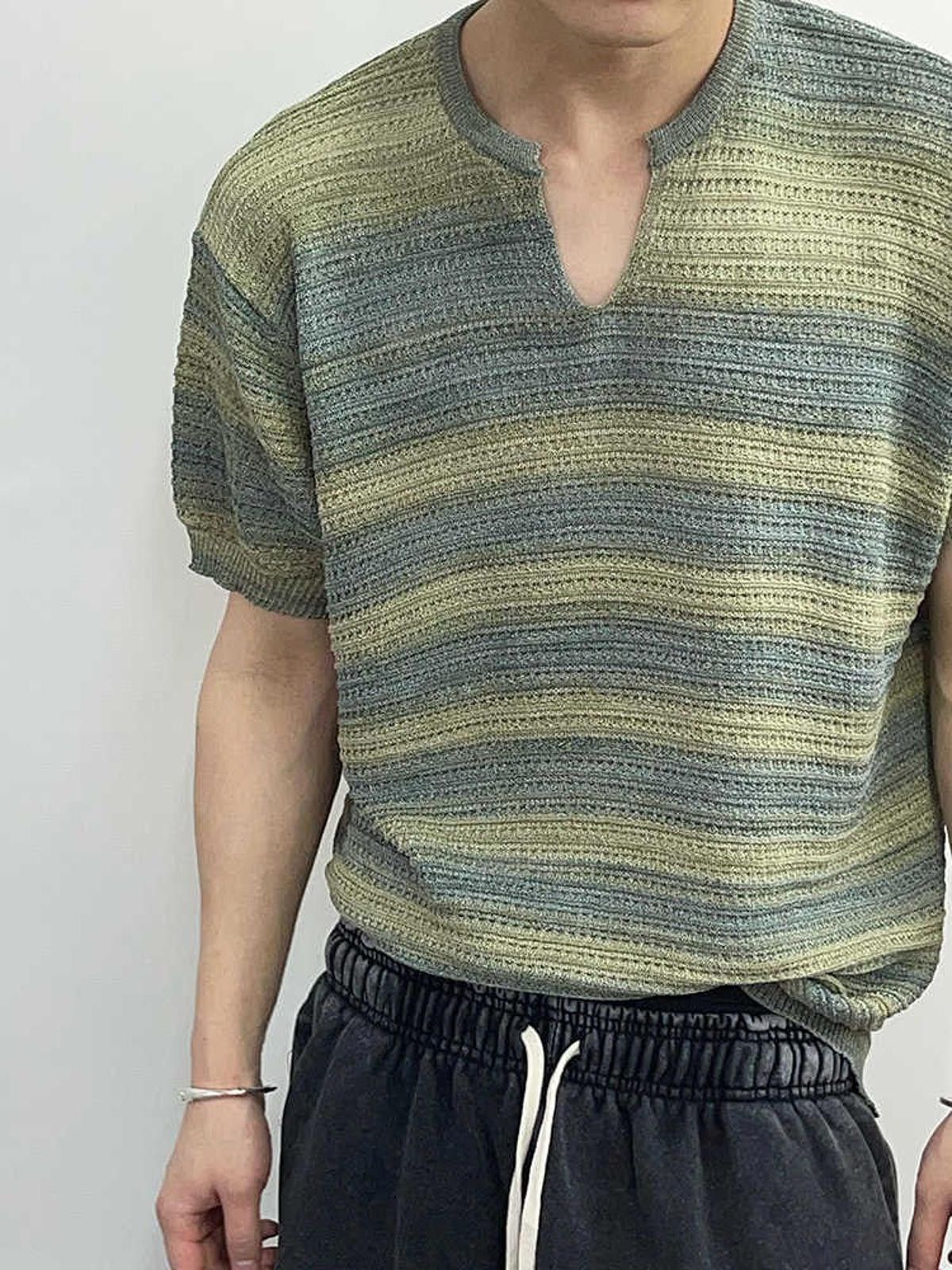 Vintage Green Striped Short Sleeve Shirt Size US M / EU 48-50 / 2 - 3 Thumbnail