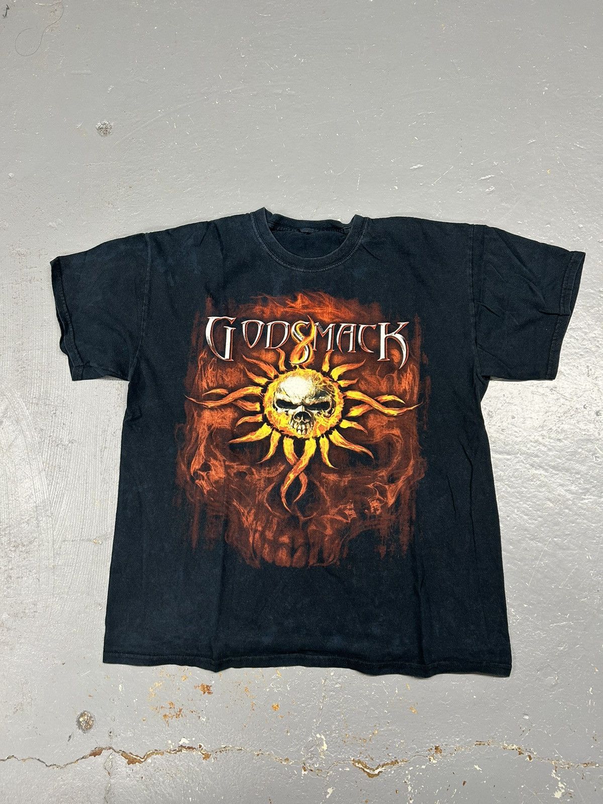 Band Tees × Vintage Crazy Vintage 2012 Essential Black Godsmack Band Tee Shirt Size US L / EU 52-54 / 3 - 1 Thumbnail