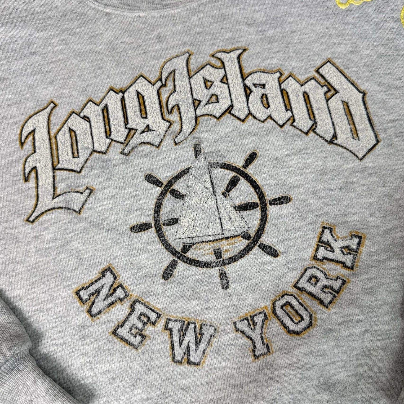 Jerzees VINTAGE Jerzees Long Island Sweatshirt Mens XL Gray 90s Retro USA Graphic Print Pullover Crew Neck Sweatshirt Size US XL / EU 56 / 4 - 3 Thumbnail