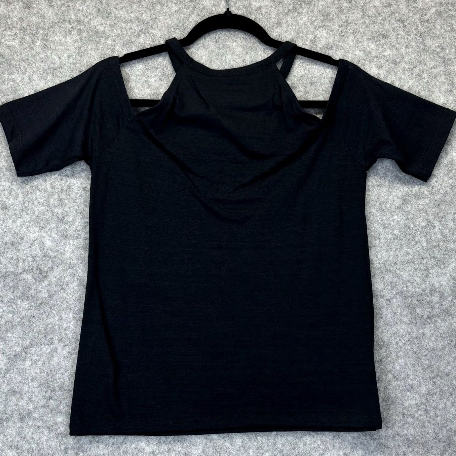 Whistles Whistles Cold Shoulder Top Womens Black BNWT EU38 UK10 Regular Short Sleeve Pullover" Size L / US 10 / IT 46 - 2 Thumbnail
