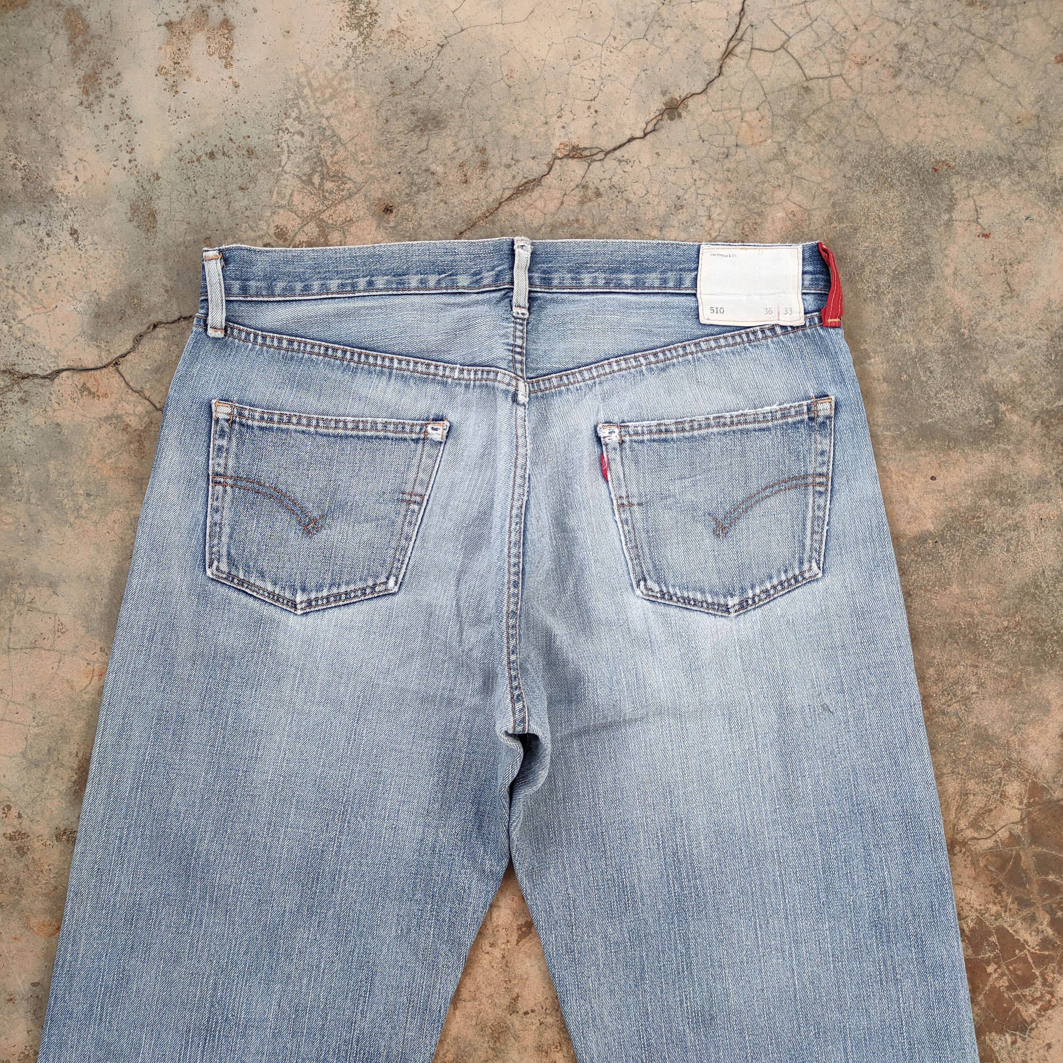 Levi's Vintage Clothing VINTAGE LEVI'S STRAUS 510 FADED RIPPED JEANS DENIM PANTS Size US 36 / EU 52 - 12 Thumbnail