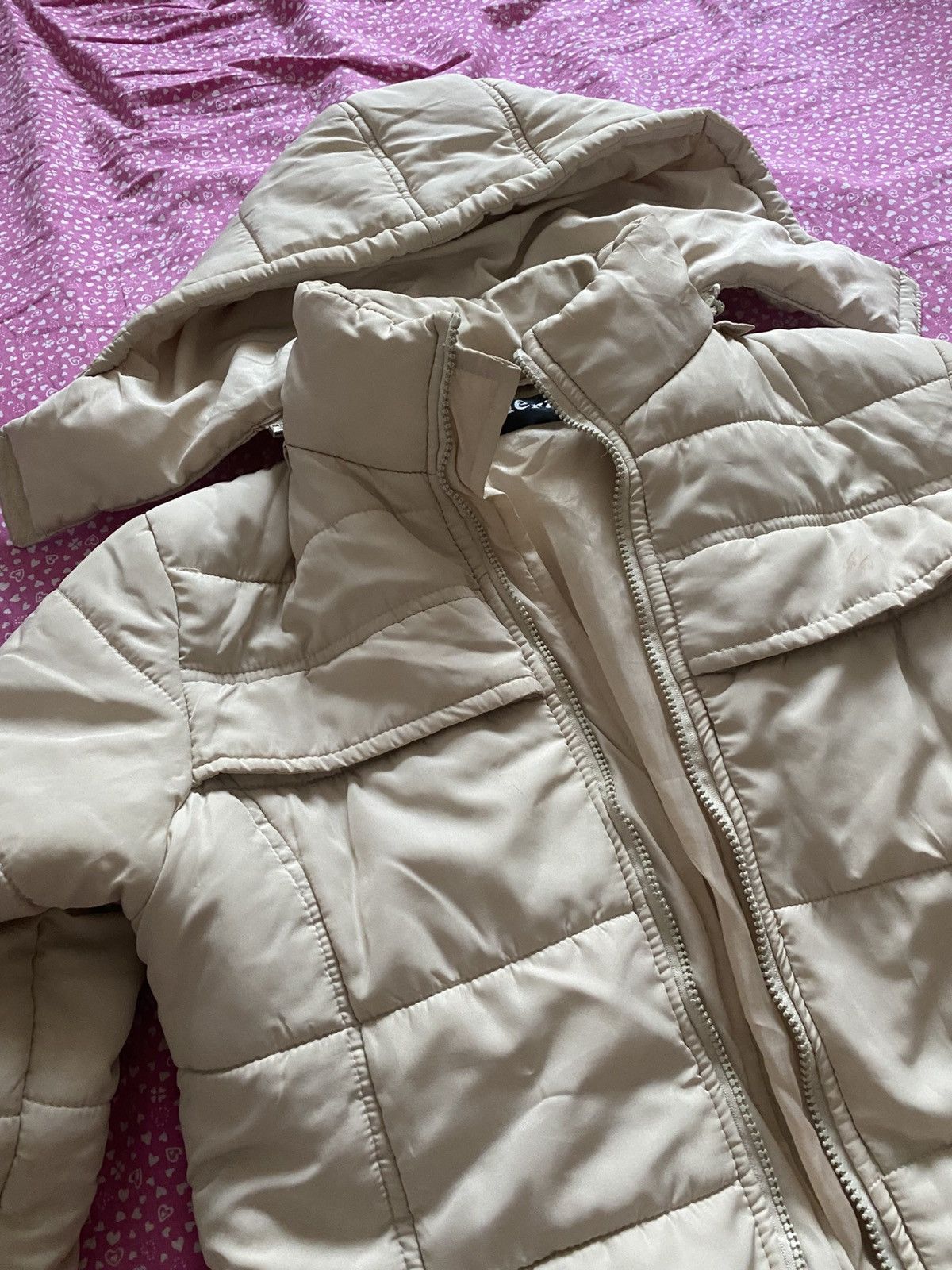 Designer Essential Puffer – Beige Hooded Winter Jacket,Cozy & Minimal Size M / US 6-8 / IT 42-44 - 6 Thumbnail