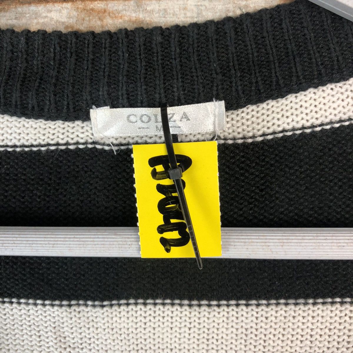 Japanese Brand × Solid and Striped Colza Stripe Black prison ripped Cardigan Knitwear #A2042 Size M / US 6-8 / IT 42-44 - 12 Thumbnail