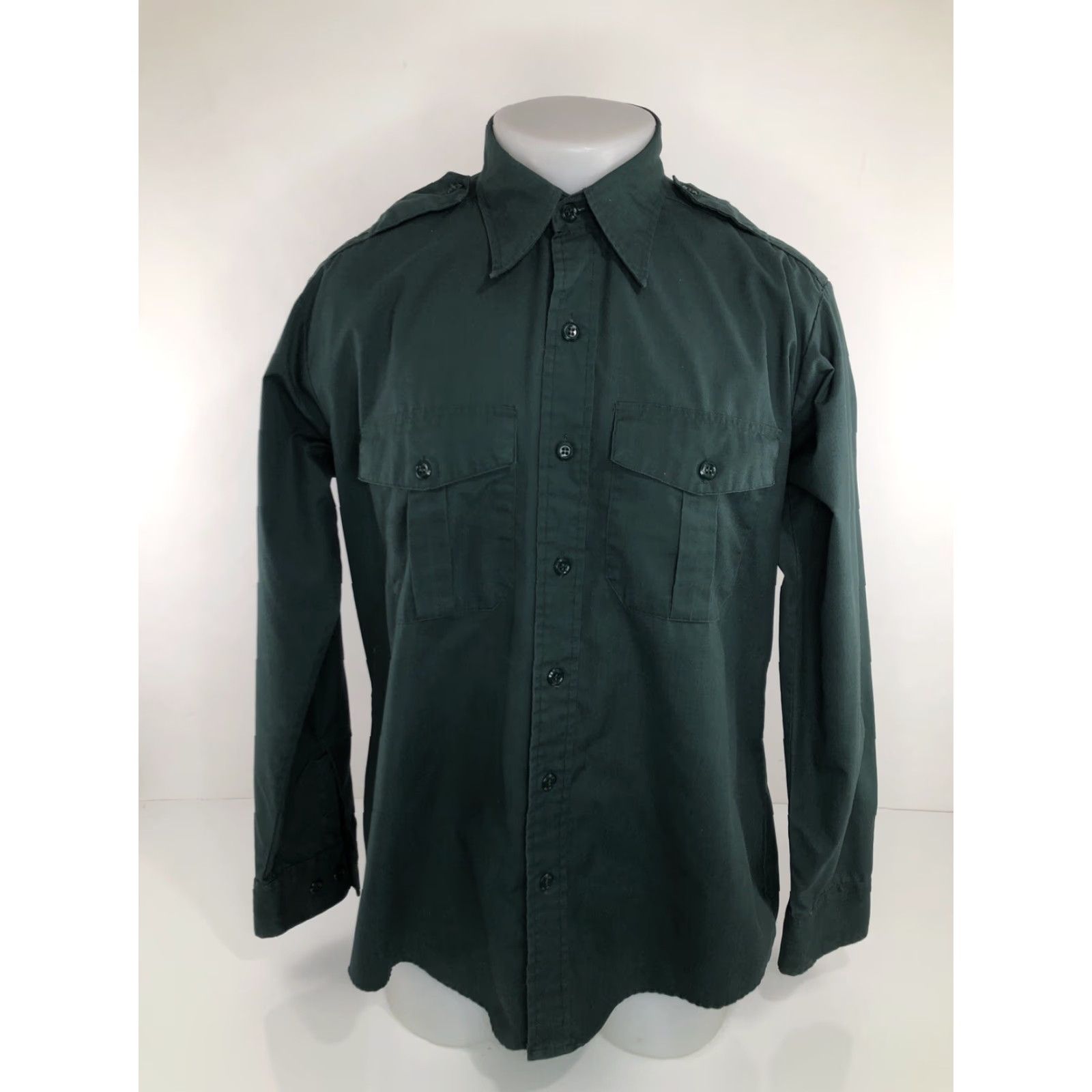 Epaulet DUXBAK - Vintage EPAULETS Safari Hunting Lg. Shirt Shirt Men L Green Long Sleeve Button-Up Size US L / EU 52-54 / 3 - 2 Thumbnail
