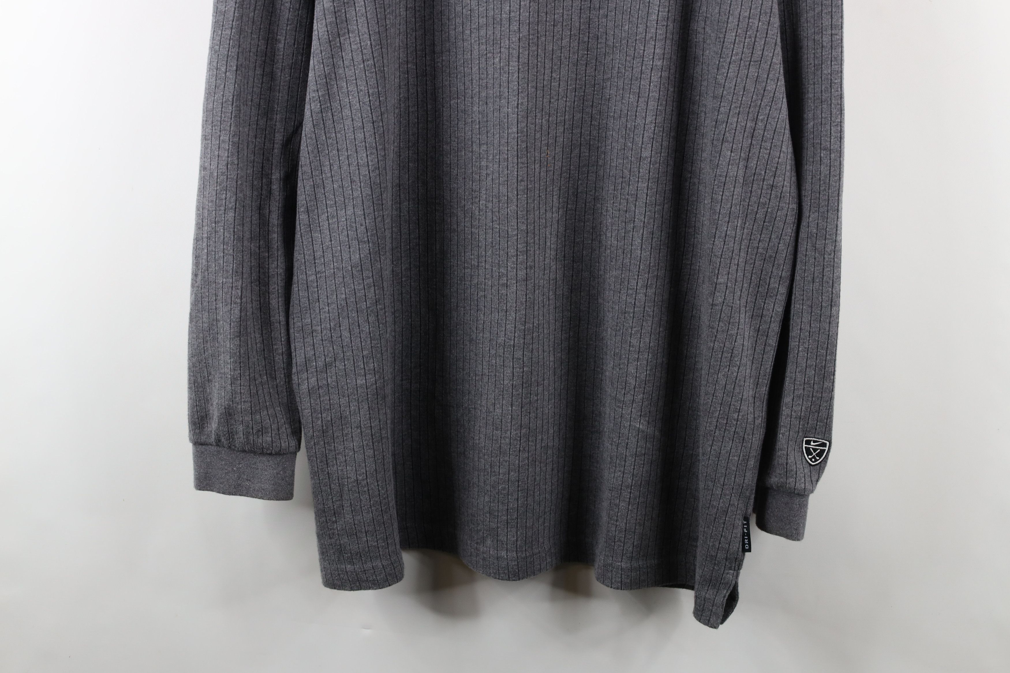Nike × Vintage Vintage Nike Golf Mini Swoosh Ribbed Knit Mock Neck T-Shirt Size US XXL / EU 58 / 5 - 3 Thumbnail