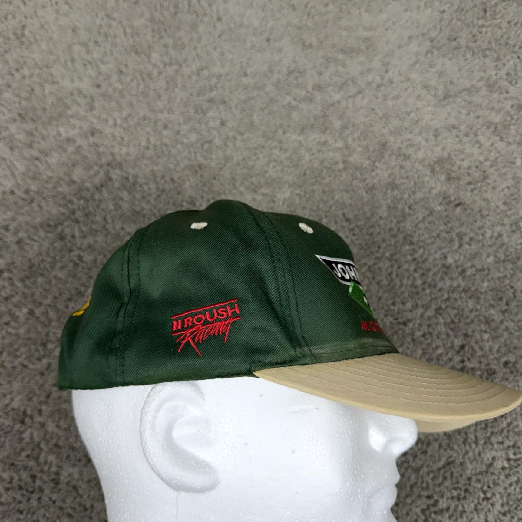 John Deere VINTAGE John Deere Motorsports Hat Cap Snap Back Mens One Size Green Racing 90s Size ONE SIZE - 5 Thumbnail