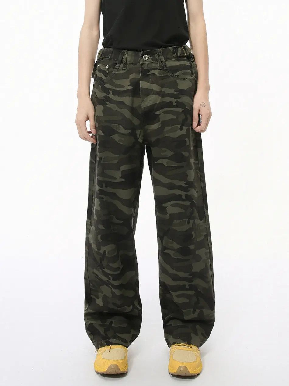 Japanese Brand Retro camouflage straight leg wide leg jeans Size US 32 / EU 48 - 4 Thumbnail
