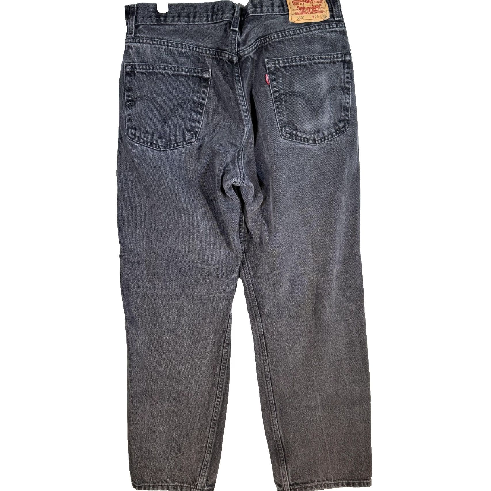 Levi's Levi's 550 Jeans Mens 36x30 Black Relaxed Fit Distressed Paint Vintage Y2K Style Jeans Size US 36 / EU 52 - 2 Thumbnail
