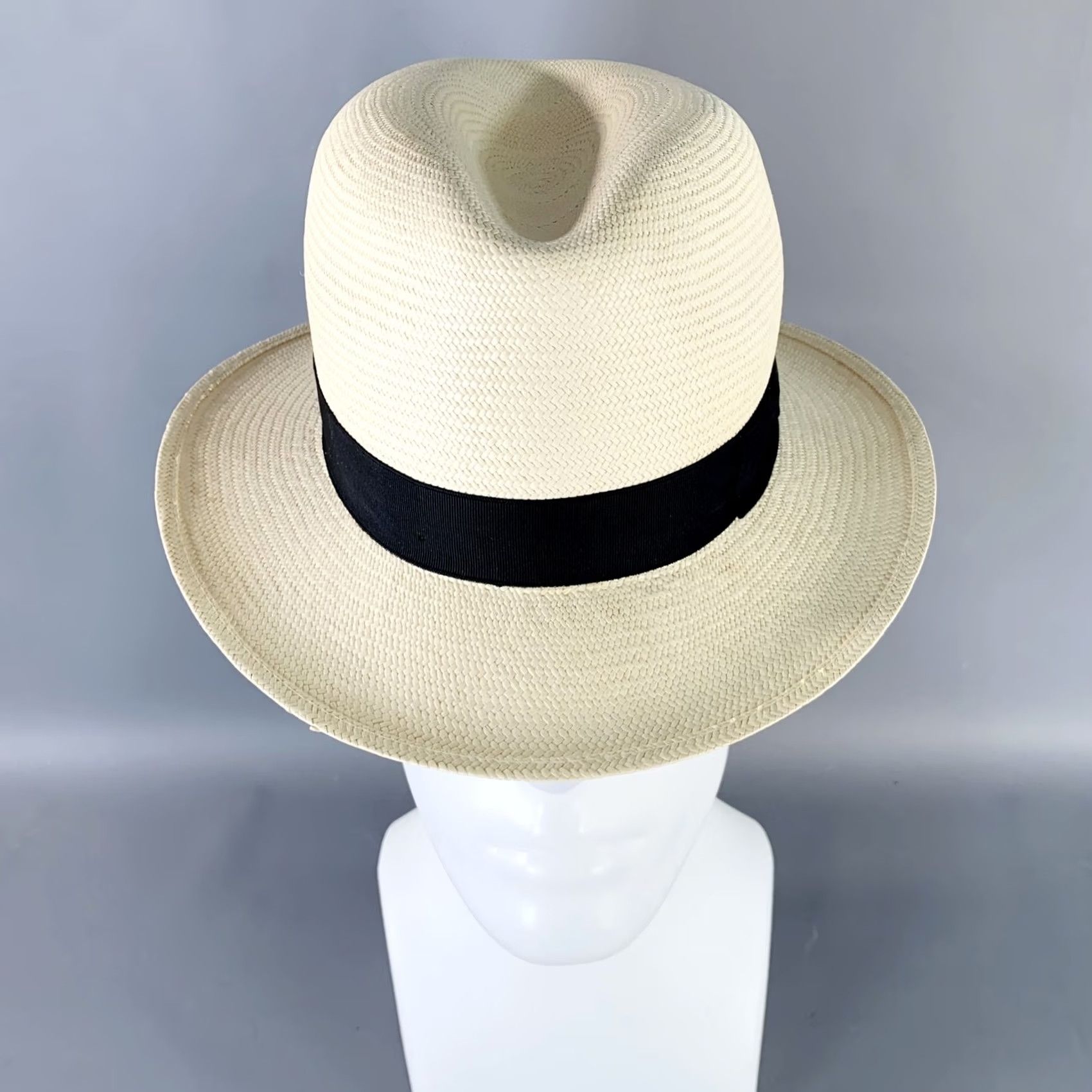 Borsalino BORSALINO Straw Fedora Beige Black Size S Mens Size ONE SIZE - 3 Thumbnail