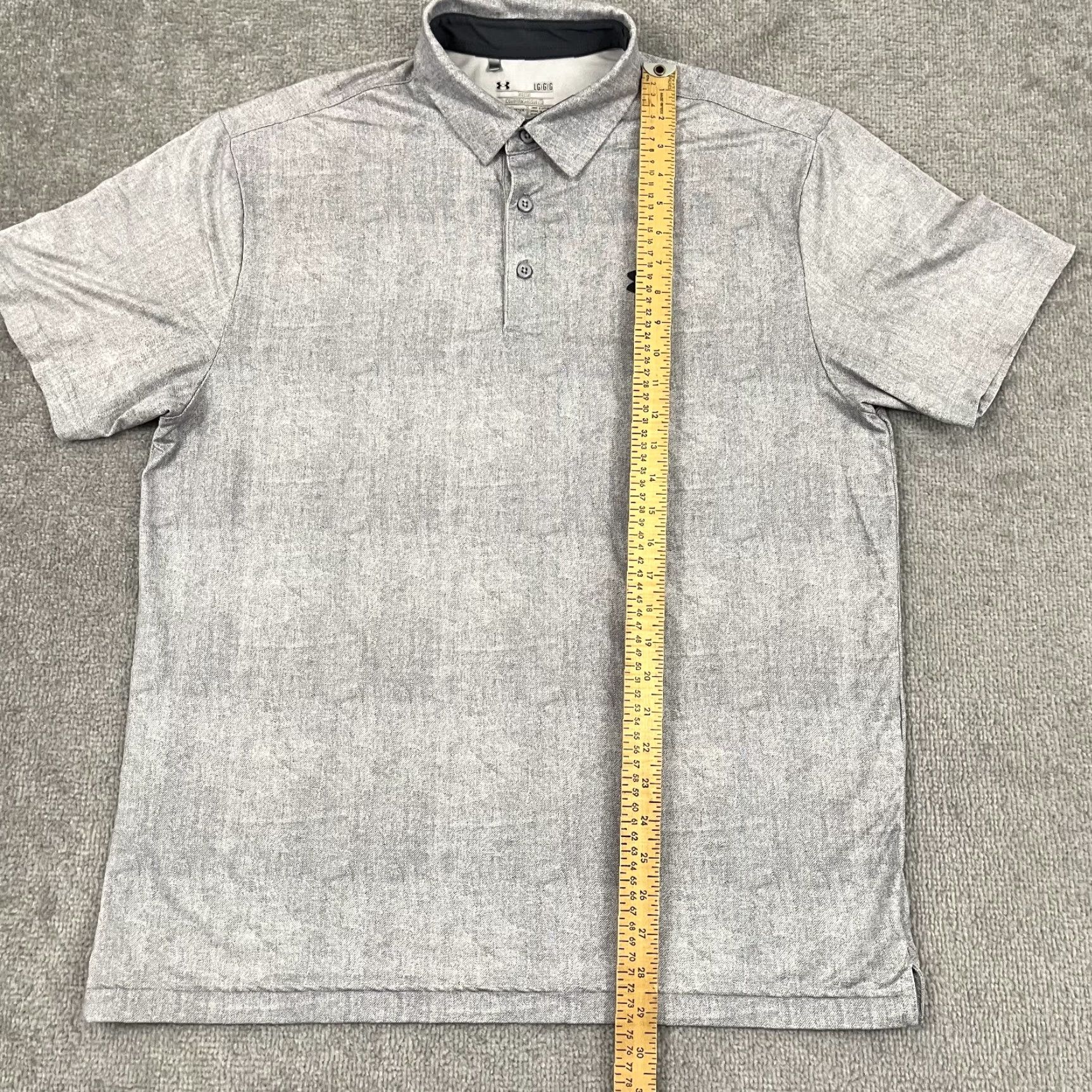 Under Armour Under Armour Polo Shirt Mens L Gray Stripe HeatGear Performance Golf Sport Polo Mens Regular Gray Stripe Under Armour HeatGear Polo Shirt Size US L / EU 52-54 / 3 - 5 Thumbnail