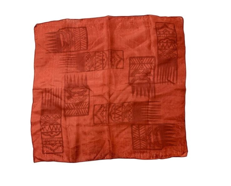 Other Vintage Hand-Printed Silk Scarf Abstract Tribal Motif 1960s Size ONE SIZE - 1 Thumbnail
