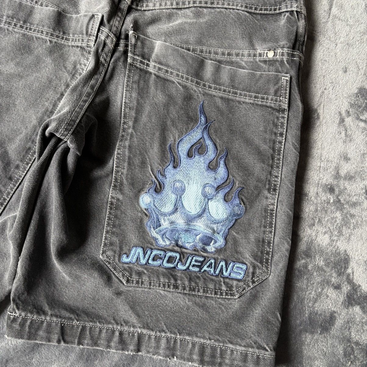 JNCO BURNING BLUE CROWN JNCO JORT Size US 32 / EU 48 - 5 Thumbnail