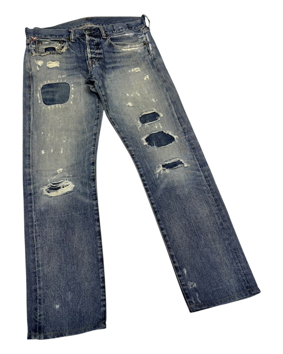 RRL Ralph Lauren Ralph Lauren Patchwork Slim Jeans Distressed Denim Size US 32 / EU 48 - 3 Thumbnail