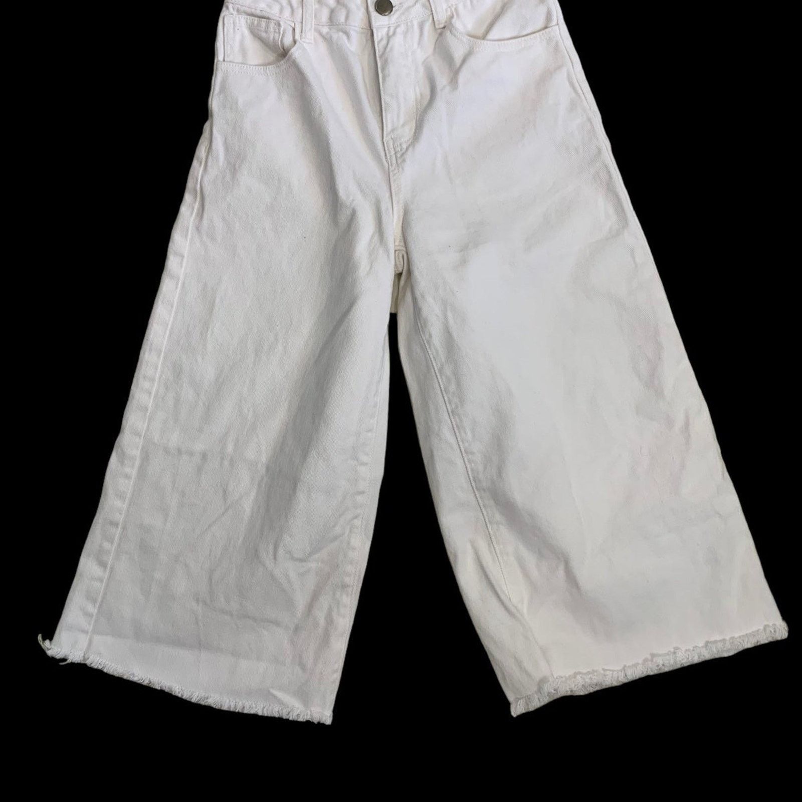 Forever 21 Forever 21 Women's Sz 25 Jeans White Hi-Waist Wide Leg crop Size 25" / US 0 / IT 36 - 1 Thumbnail
