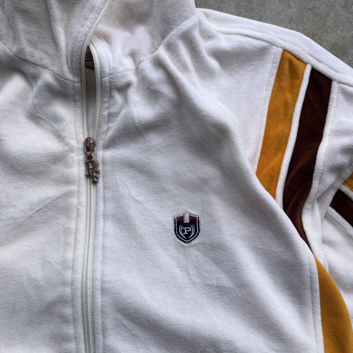Phat Farm Vintage Y2K Phat Farm Velour Cream Zip-Up Track Jacket Size US XL / EU 56 / 4 - 2 Thumbnail